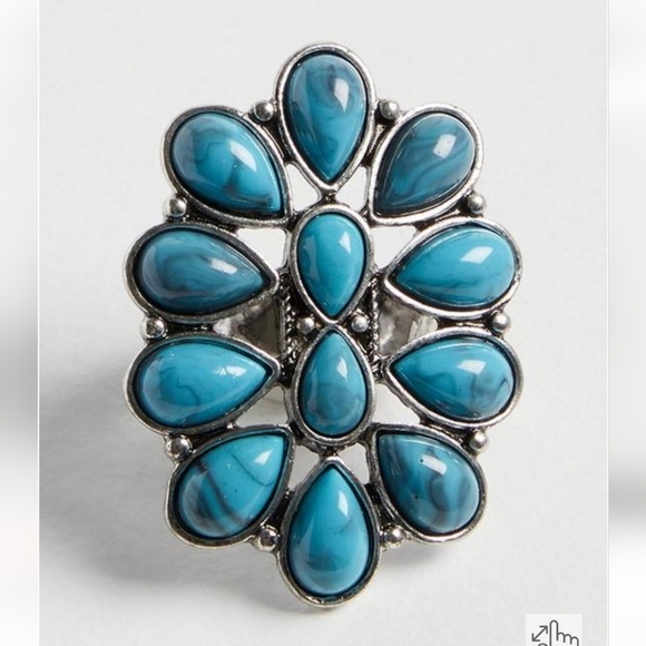 🆕️💙TURQUOISE STATEMENT FASHION RING SIZE 12💙 - Picture 2 of 6